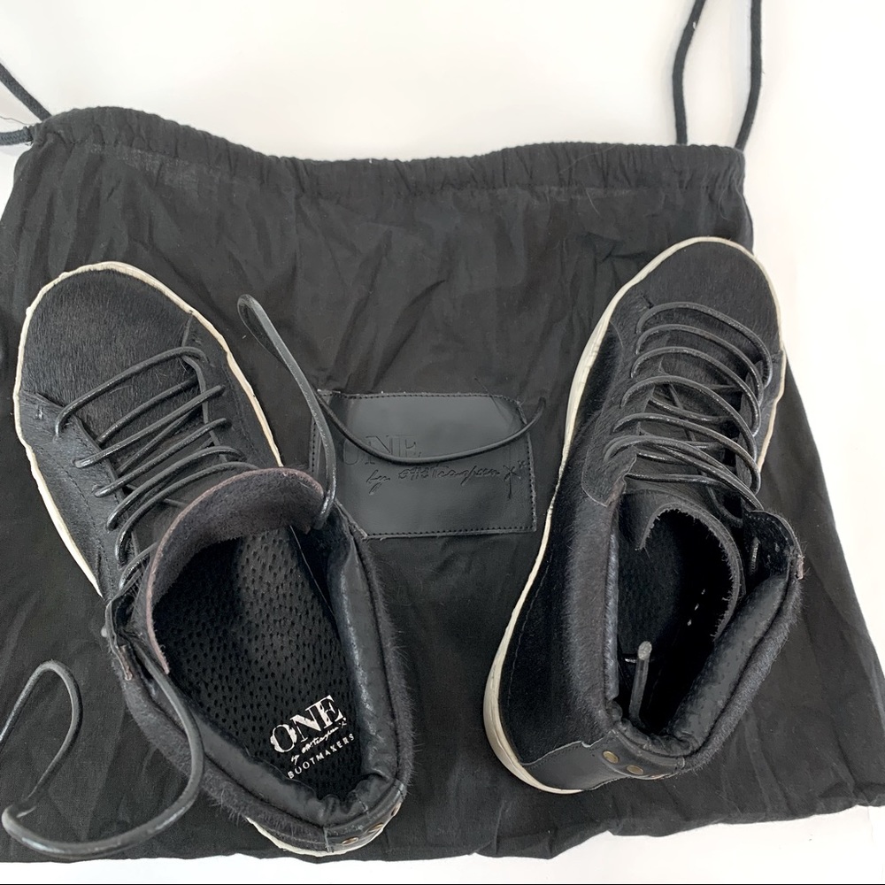 NWT One Teaspoon Black Pony Hair Lace up Hightop Sneakers Women’s 36
